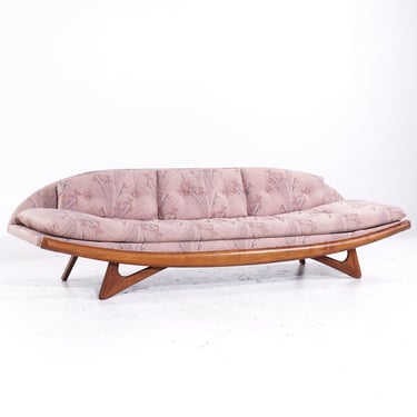 Adrian Pearsall for Craft Associates Mid Century Walnut Gondola Sofa - mcm 