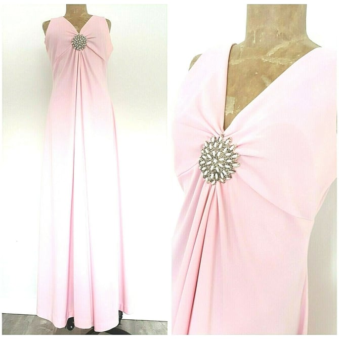 Vintage 60s Pink Cocktail Dress Size Medium Party Mother of the Bride Formal