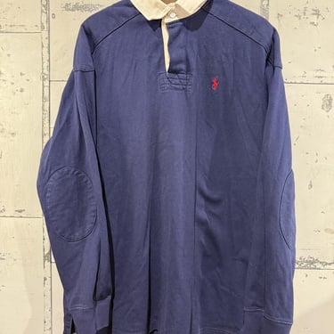 Vintage 90s Navy  Polo Ralph Lauren Rugby Shirt 