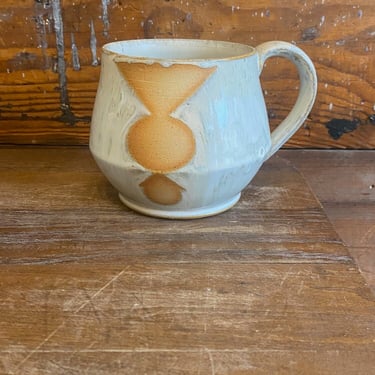 Mug - White with Orange Geometric Shapes 