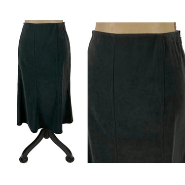 90s Y2K Black Midi Skirt Medium . Low Rise 31
