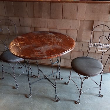 Wrought Iron Ice Cream Parlor Set 31.5 X 30.5