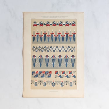 antique French chromolithograph, journal de décoration: “bordures d’art nouveau”