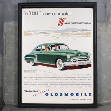 1949 Vintage Oldsmobile 88 Advertisement | UNFRAMED Vintage Advertising Page | 1949 Vintage Car Ad | General Motors | Futuramic Oldsmobile 