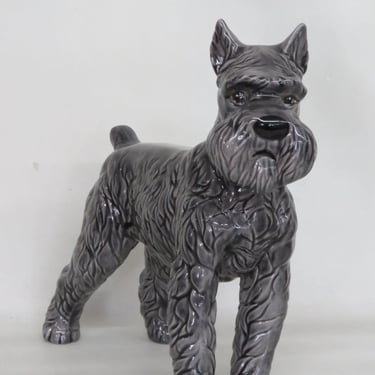 Grey Schnauzer Dog Ceramic Figurine 2867B