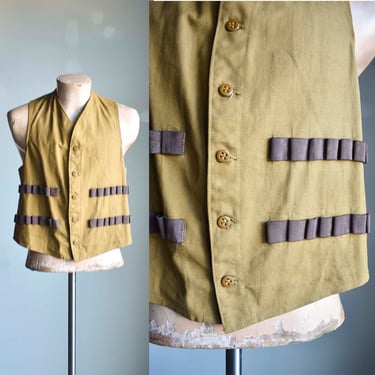 Vintage Canvas Hunting Vest / Vintage Hunting Vest / Brown Canvas Hunting Vest / 1950s Hunting Vest 