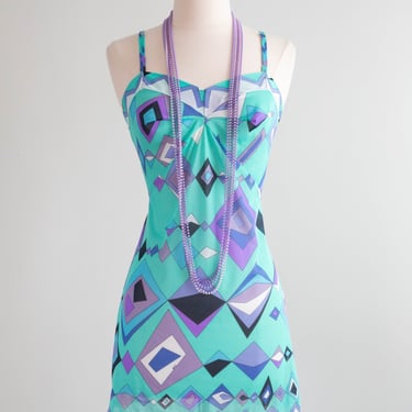 Iconic 1960's Emilio Pucci for Formfit Rogers Mini Slip Dress / Medium