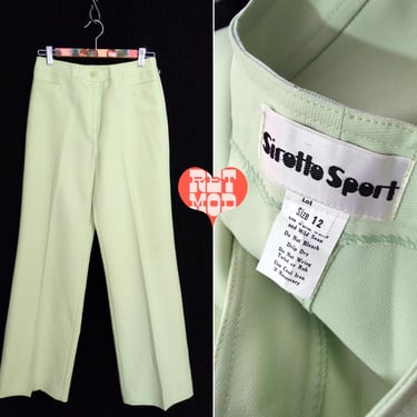 Chic Vintage 70s Very Light Pastel Green Pants 