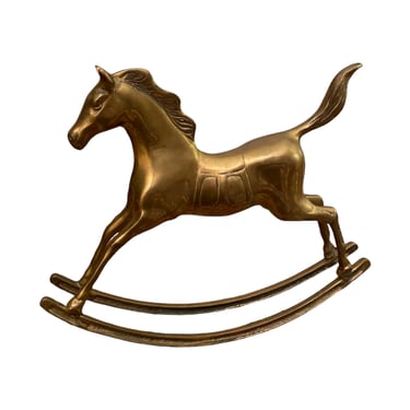 Vintage Brass Rocking Horse 