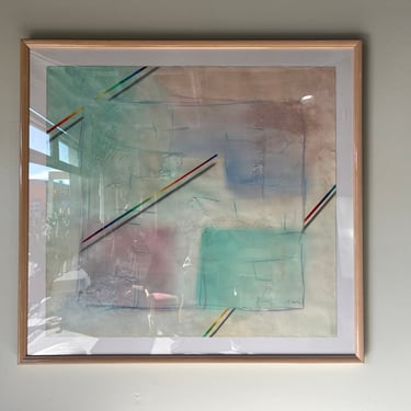 1980's T. W. Stewart " Basic Structure " Expressionist Abstract Painting 