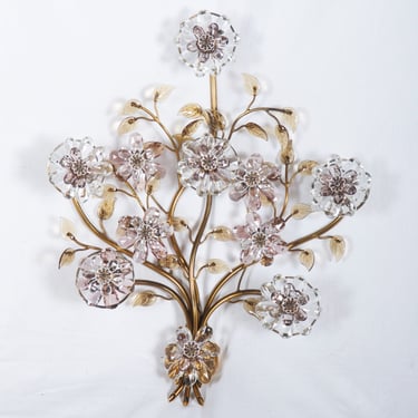 Sconce with Glass Flowers by Oswald Haerdtl for J. & L. Lobmeyr 