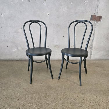 Pair of Black All Metal Bistro Chairs