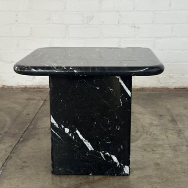 Post Modern Black Marble Side Table 