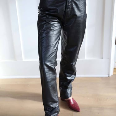Cura Found - Vintage Black Leather Pants
