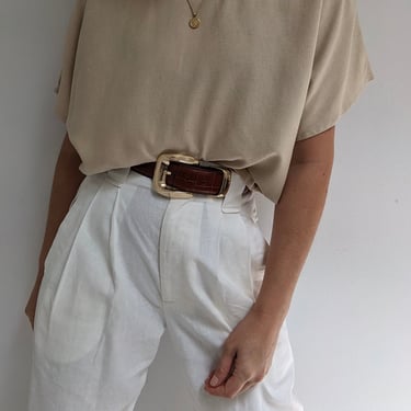 Vintage Sand Raw Silk Dolman Tee