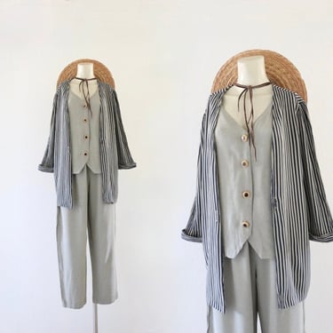 2 pc pants +shirt- jacket - s/m 