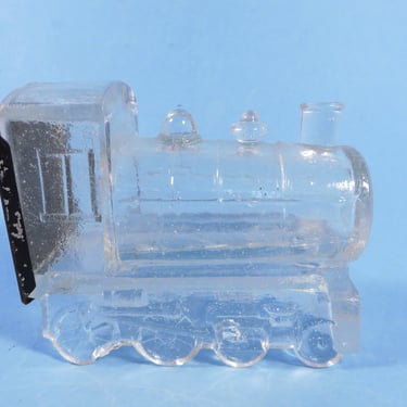 Antique Glass Locomotive Train Engine Candy Container 