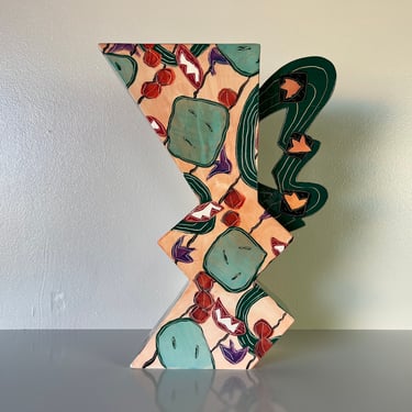 90's Postmodern Marilee Hall Memphis - Style Art Ceramic Vase 