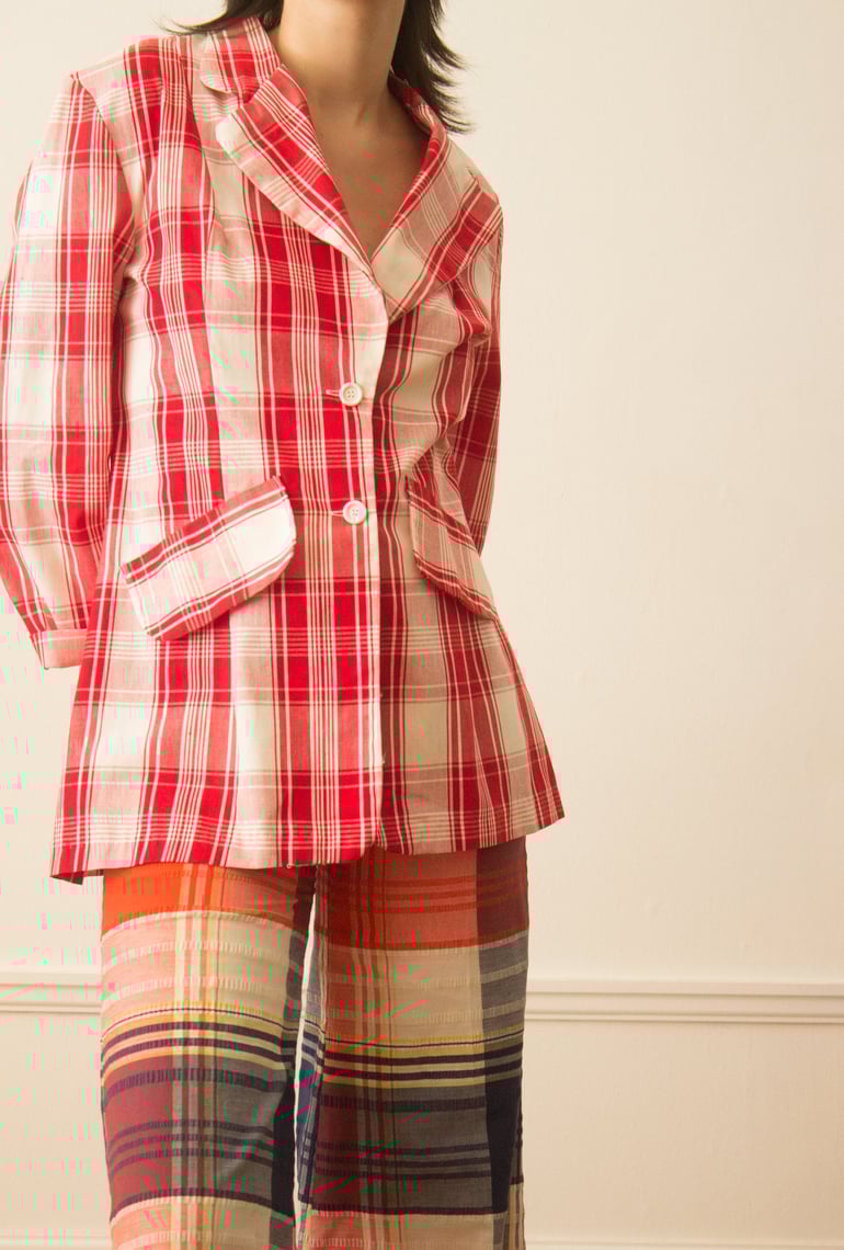 1970s Japanese Cotton Plaid Jacket Wayward Collection Philadelphia, PA