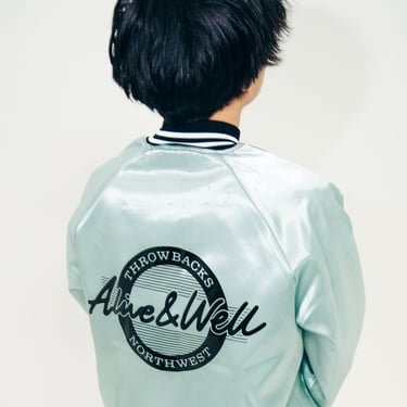 Alive &amp; Well x TBNW &quot;All-Town&quot; Gray Satin Jacket
