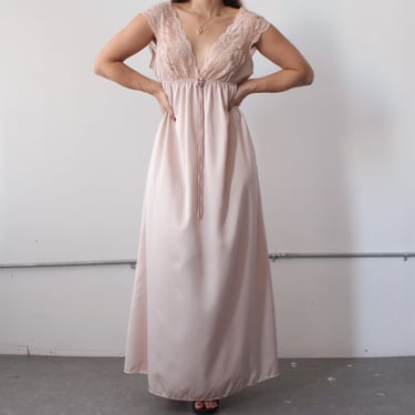 Vintage Dusty Rose Satin Slip Dress