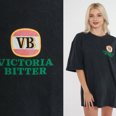 Victoria Bitter Shirt Y2K Beer T-Shirt Melbourne Australia Lager Graphic Tee Aussie TShirt Drinking Asahi Black Vintage 00s Extra Large xl 