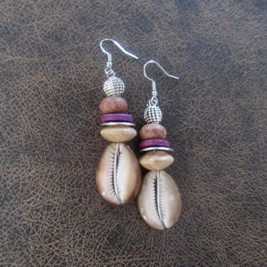 Large cowrie shell earrings, bold statement earrings 