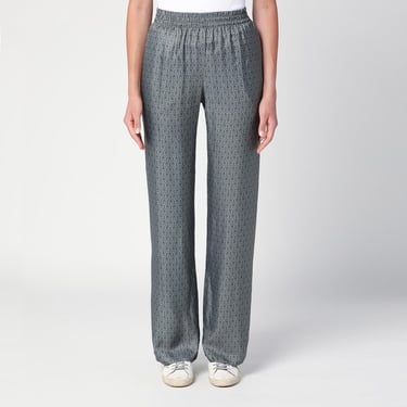 Golden Goose Silk Blend Trousers With Floral Pattern Women