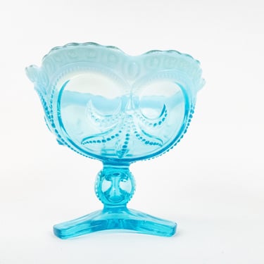 Dugan Skyblue Bowl, Vintage Skyblue Bowl, Retro Footed Candy Bowl, Kitchen Decor Bowl 
