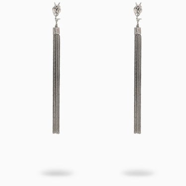Saint Laurent Silver-tone Loulou earrings with tassels