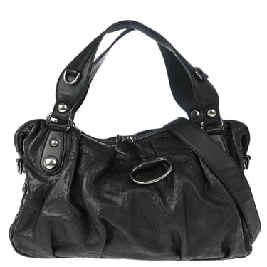 Gucci Black Leather 2way Shoulder Handbag