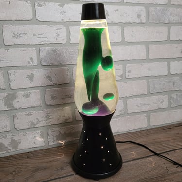 Groovy Mod Starlight Black Lava Lamp with Turquoise Green and Clear Lava 