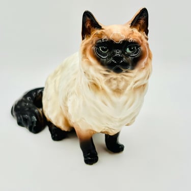 Vintage MCMlXXVII Himalayan Ceramic Porcelain Large Cat Made in Japan by LeChalet