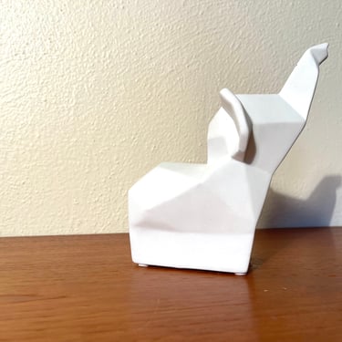 Ceramic Origami Elephant Figurine 