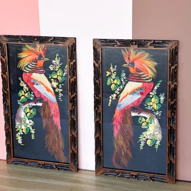 Pair of Mexican Feather Art