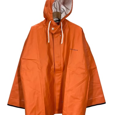 Grundens Orange PVC Heavy Duty Rain Jacket Fishing Large Excellent Condition