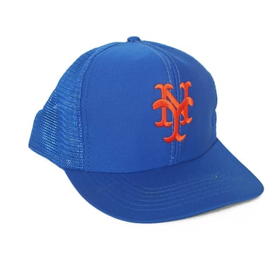 New York Mets hat / 80s baseball hat / 1980s New York Mets mesh snapback baseball hat cap 