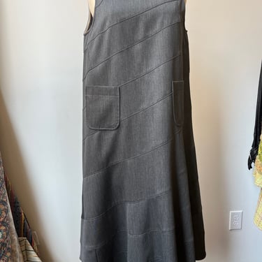Tricot Comme des Garcons grey wool tiered dress
