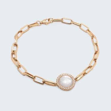 White Mother of Pearl Chain Bracelet