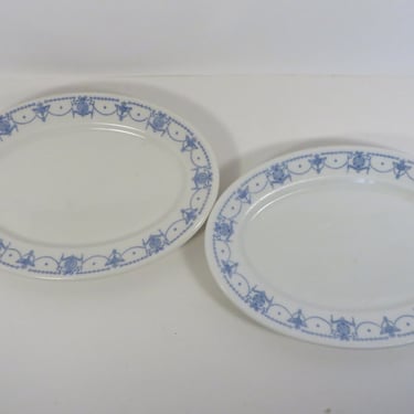 Vintage Onondaga Pottery Co. Syracuse Blue Adam Platters 
