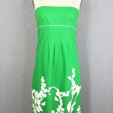 1970s - Sundress by MALIA - Hawaii - Green - Color blocked - cotton - Estimated size 2/4 