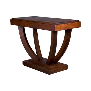1930s French Art Deco Oak Pedestal Console Table 