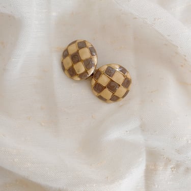 Vintage Marbleized Checkered Clip-ons 