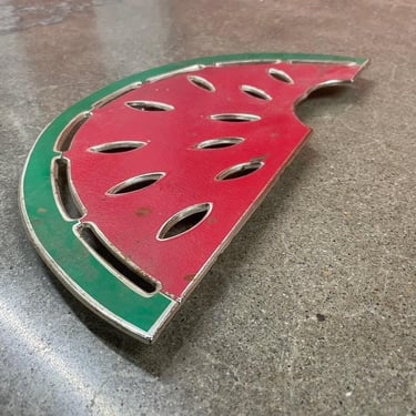 Vintage Silver Plate and Enamel Trivet (aka Watermelon Slice) by WM A Roger Ltd, circa 1960s 