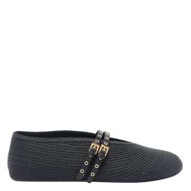 Alaia Women Paper Straw Flat Ballets