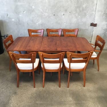 Mid Century Modern Heywood Wakefield Dining Table and 8 Dog Bone Chairs