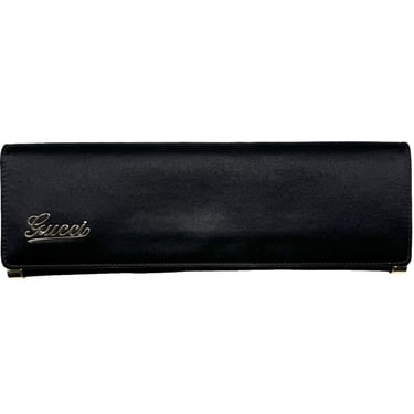 Gucci Black Satin Bar Clutch Bag