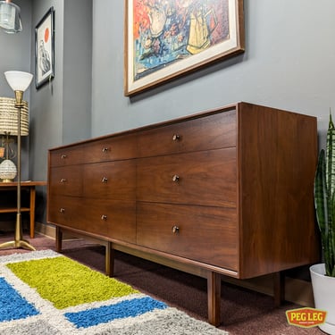 Mid-Century Modern walnut highboy dresser by Glenn of California