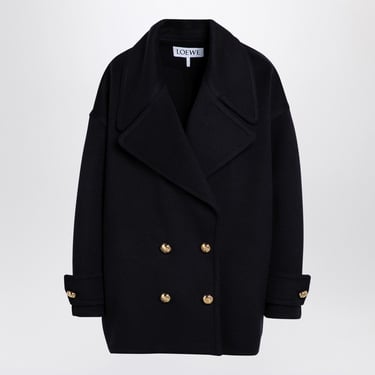 Loewe Blue Wool Double-Breasted Coat Women