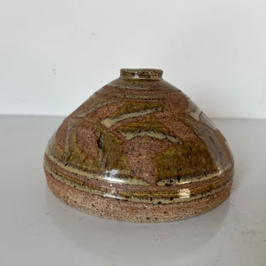 Vintage Brown Glazed Studio Pottery Vase 